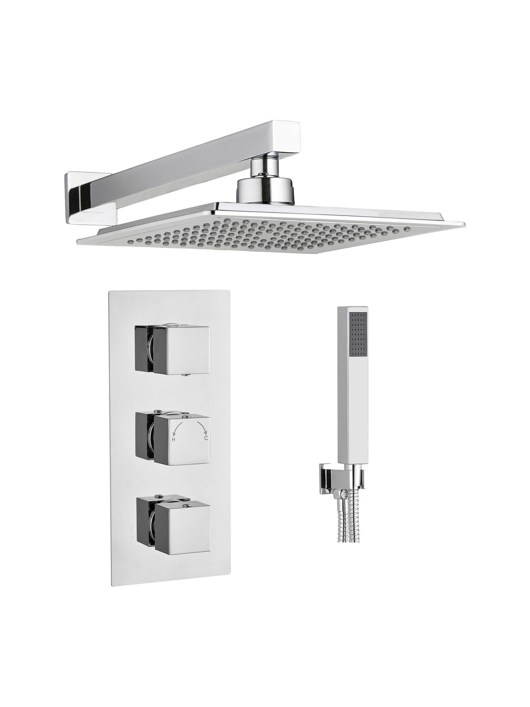 3 Handle Twin Outlet Square Twin Wall Kit