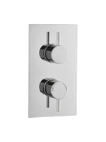 Load image into Gallery viewer, 2 Handle 1 Outlet Concealed Thermostatic Shower Valve Round
