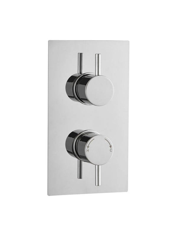 2 Handle 1 Outlet Concealed Thermostatic Shower Valve Round