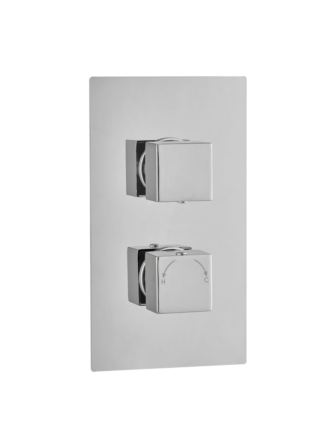 2 Handle 2 Outlet Concealed Thermostatic Shower Valve Square