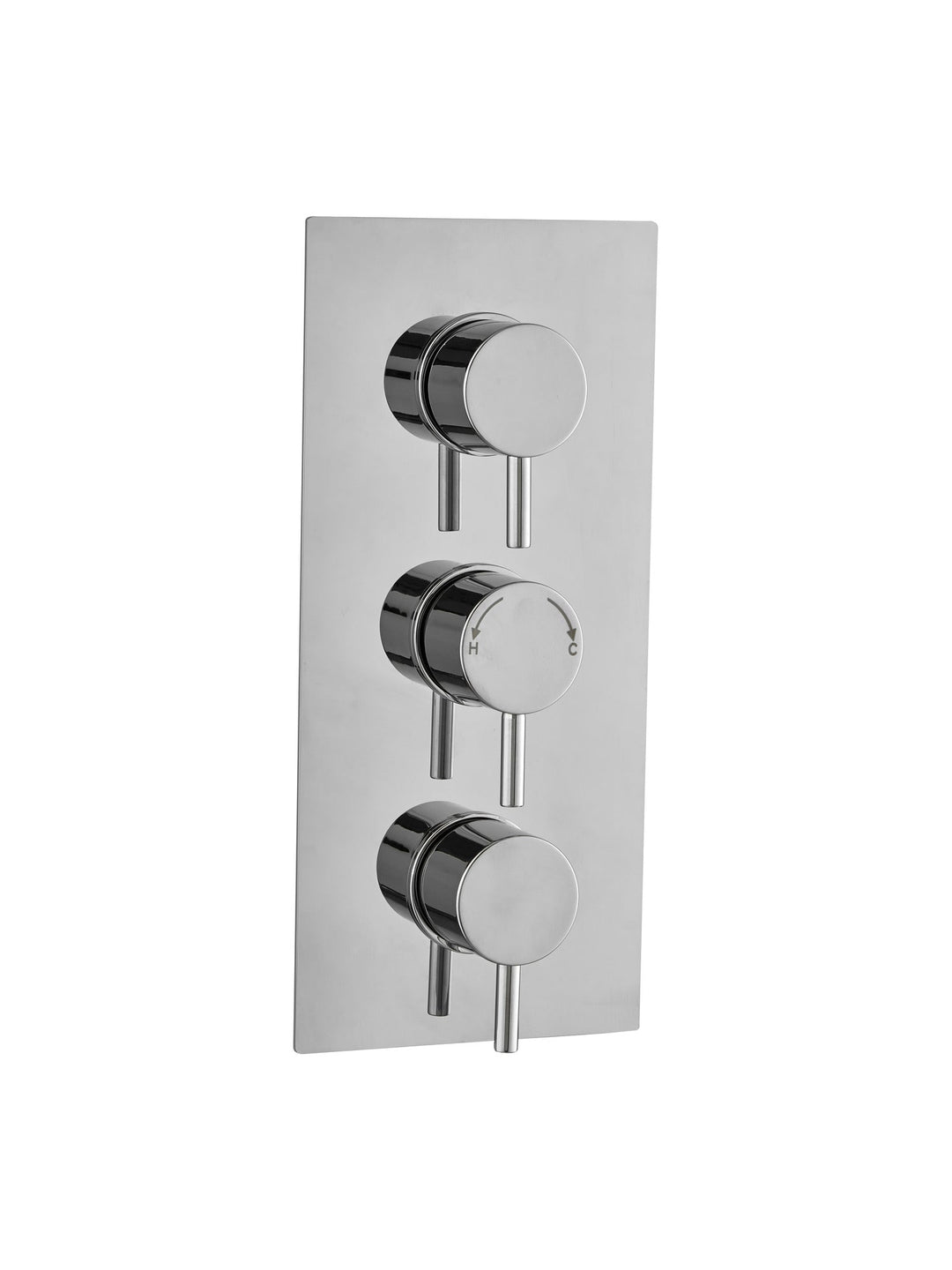 3 Handle 2 Outlet Concealed Thermostatic Shower Valve Round
