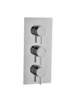 Load image into Gallery viewer, 3 Handle 2 Outlet Concealed Thermostatic Shower Valve Round

