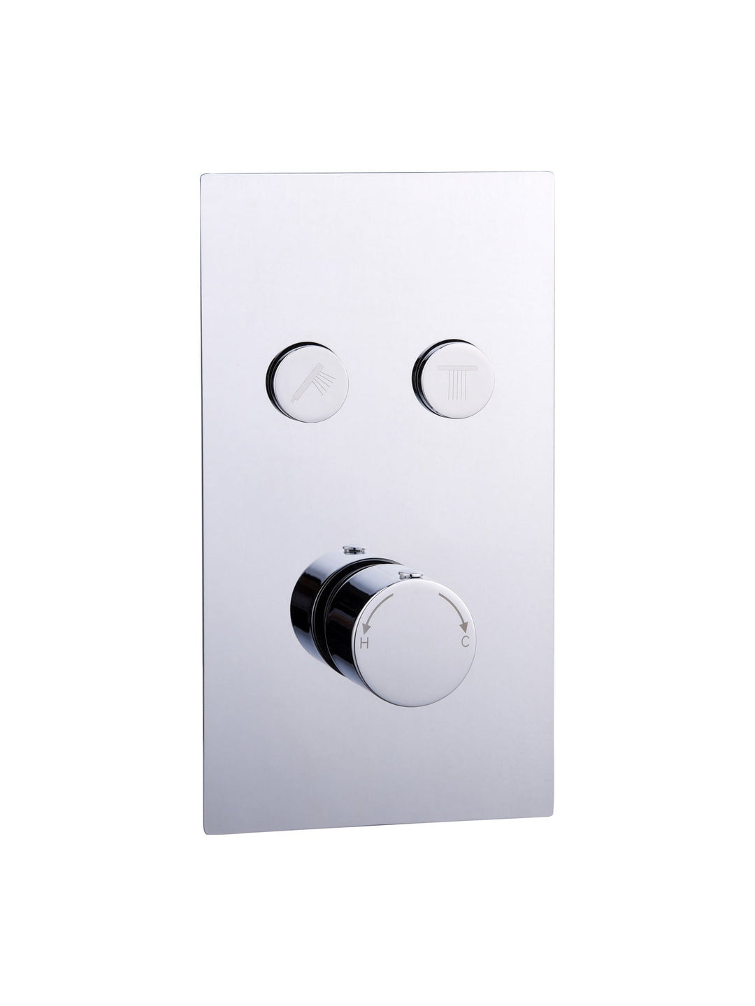 Thermostatic Concealed 2 Outlet Push Button Shower Valve Round