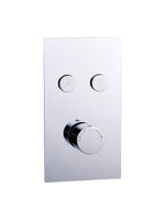 Load image into Gallery viewer, Thermostatic Concealed 2 Outlet Push Button Shower Valve Round
