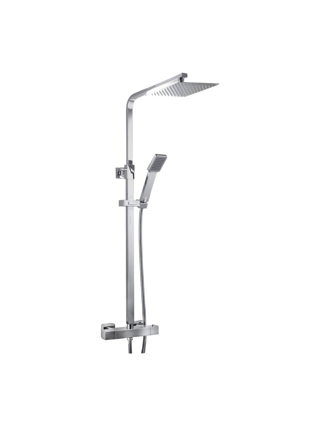 Plumb Essential Square Thermostatic Overhead Shower Kit with SS Head & Adjustable Rail
