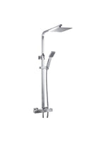 Load image into Gallery viewer, Plumb Essential Square Thermostatic Overhead Shower Kit with SS Head &amp; Adjustable Rail
