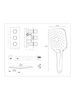 Load image into Gallery viewer, Black Concealed Thermostatic 3 Handle 2 Way Shower Kit with SS Head Square
