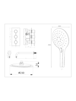 Load image into Gallery viewer, Black Concealed Thermostatic 3 Handle 2 Way Shower Kit with SS Head Round
