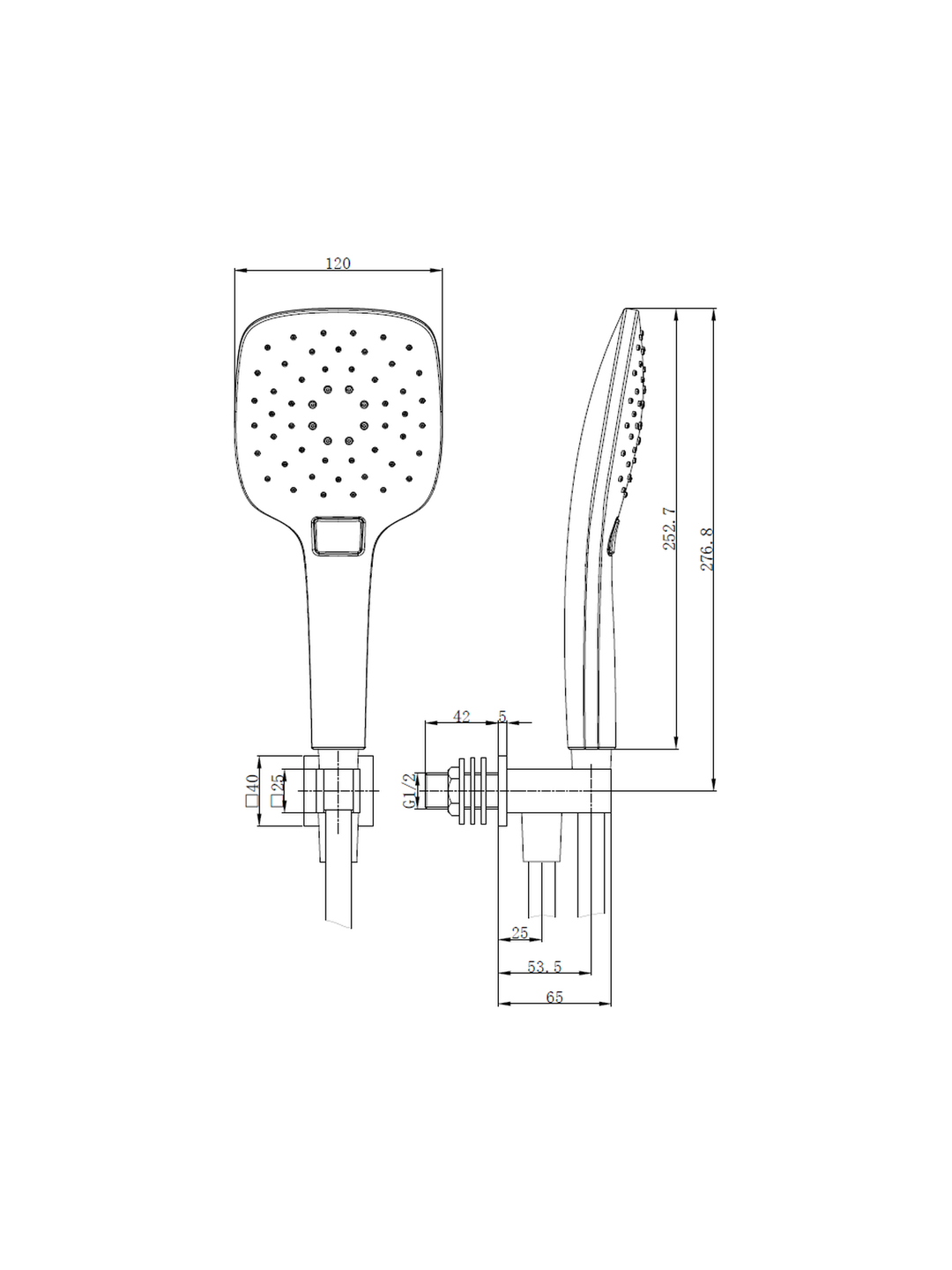 Wall Outlet Elbow with Bracket Hose & Handset