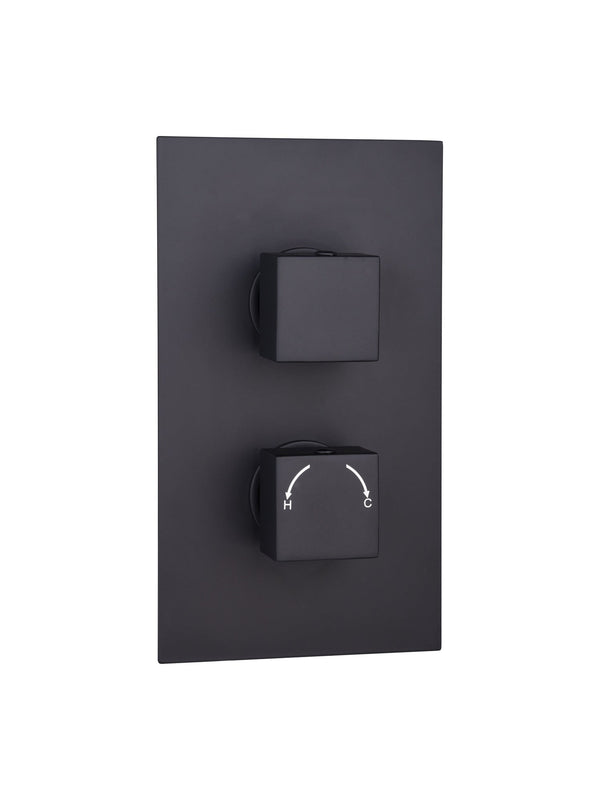 Orca Concealed Thermostatic 2 Way Shower Valve Square 2 Handle