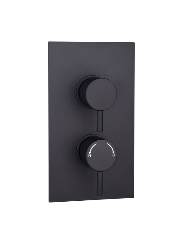Orca Concealed Thermostatic 2 Way Shower Valve Round 2 Handle
