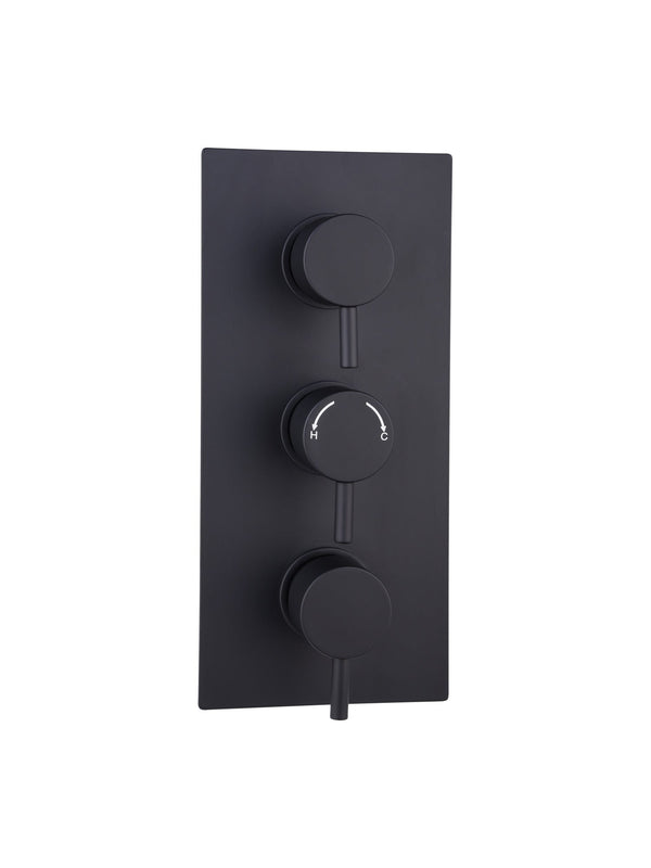 Orca Concealed Thermostatic 2 Way Shower Valve Round 3 Handle
