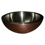 Load image into Gallery viewer, Copper Sink Hammered Copper Outside Nickel Inside
