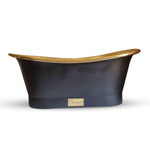 Load image into Gallery viewer, Straight Base Brass Bathtub Black Outside
