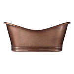 Load image into Gallery viewer, Hammered Double Slipper Copper Tub Cascading Beaded Base
