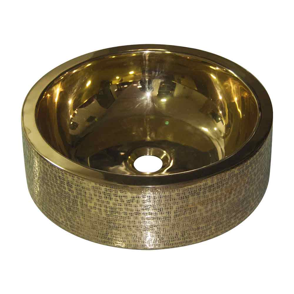 Brass Sink Pattern Exterior Double Wall Design
