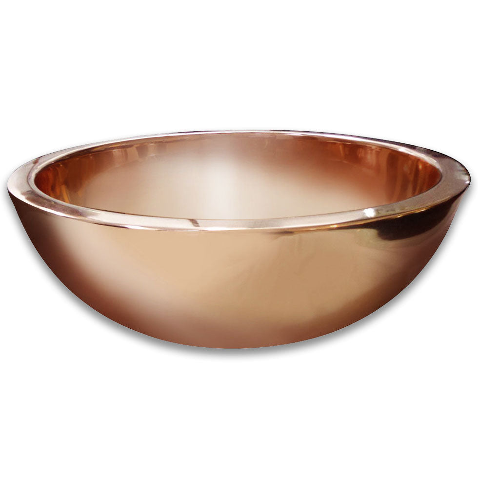 Copper Sink Round Shining Double Wall 16" x 6"
