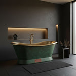 Load image into Gallery viewer, Slanting Base Brass Bathtub Polished Brass Inside &amp; Patina Outside
