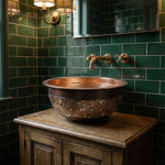 Load image into Gallery viewer, Copper Sink Glass Mosaic Exterior
