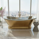 Load image into Gallery viewer, 2000mm Slanting Base Brass Bathtub Nickel Interior
