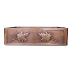 Load image into Gallery viewer, Single Bowl Maple Leaf Front Apron Copper Kitchen Sink
