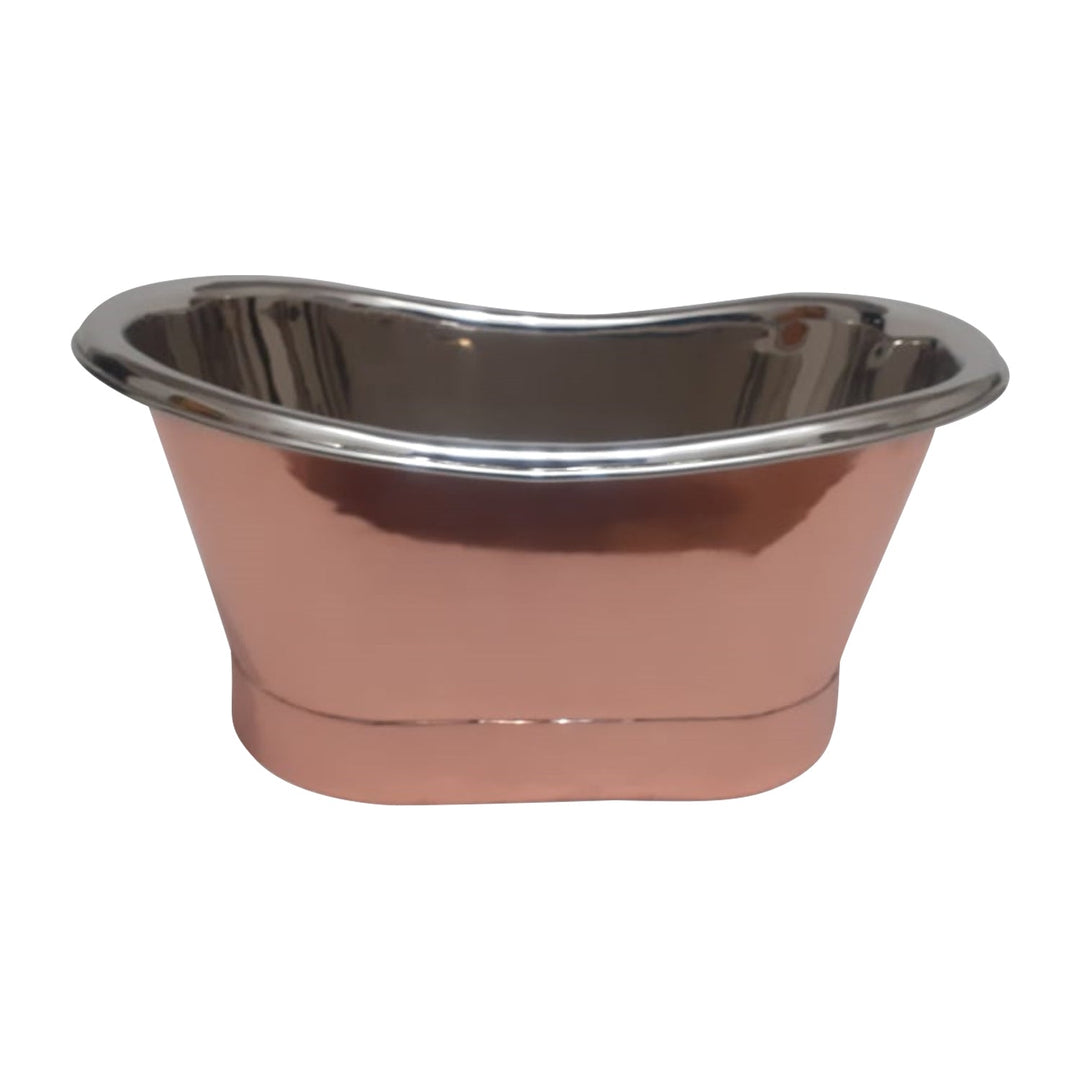 Copper Tub Style Basin Nickel Inside Copper Outside Straight Base