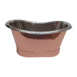 Load image into Gallery viewer, Copper Tub Style Basin Nickel Inside Copper Outside Straight Base
