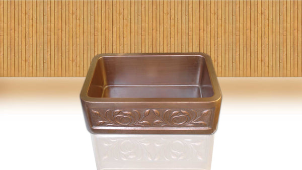 Copper Farmhouse Sink Petal Front Apron