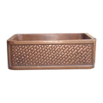 Load image into Gallery viewer, Single Bowl Diagonal Brick Front Apron Copper Kitchen Sink
