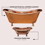 Load image into Gallery viewer, Clawfoot Copper Bathtub &amp; Sink
