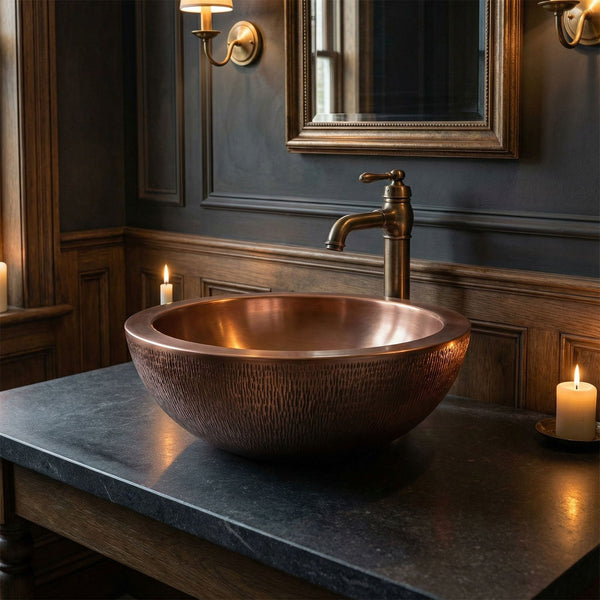 Rice Hammered Copper Sink