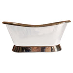 Load image into Gallery viewer, Slanting Base Copper Bathtub Nickel Inside &amp; on Base Matt White Powder Coated Outside Outside
