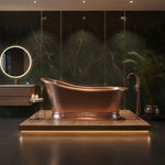 Load image into Gallery viewer, Smooth Single Slipper Pedestal Copper Bathtub
