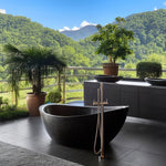 Load image into Gallery viewer, Double Wall Copper Bathtub Charcoal Black Antique - Eclipse Oval Design
