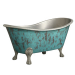 Load image into Gallery viewer, Clawfoot Copper Bathtub Verdigris Patina Exterior &amp; Tin Interior Single Slipper
