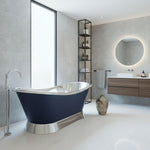 Load image into Gallery viewer, Slanting Base Copper Bathtub Nickel Inside &amp; on Base RAL5022 Night Blue Outside
