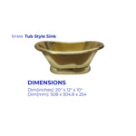 Load image into Gallery viewer, Brass Tub Style Basin Slanting Base Full Brass
