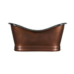 Load image into Gallery viewer, Double Slipper Nickel Interior Copper Bathtub
