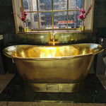 Load image into Gallery viewer, Straight Base Brass Bathtub Full Polished Brass Finish
