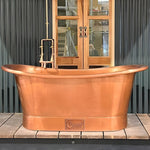 Load image into Gallery viewer, Straight Base Copper Bathtub Antique Copper Interior &amp; Exterior
