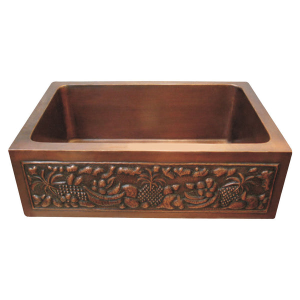 Copper Farmhouse Sink Fruit Front Apron