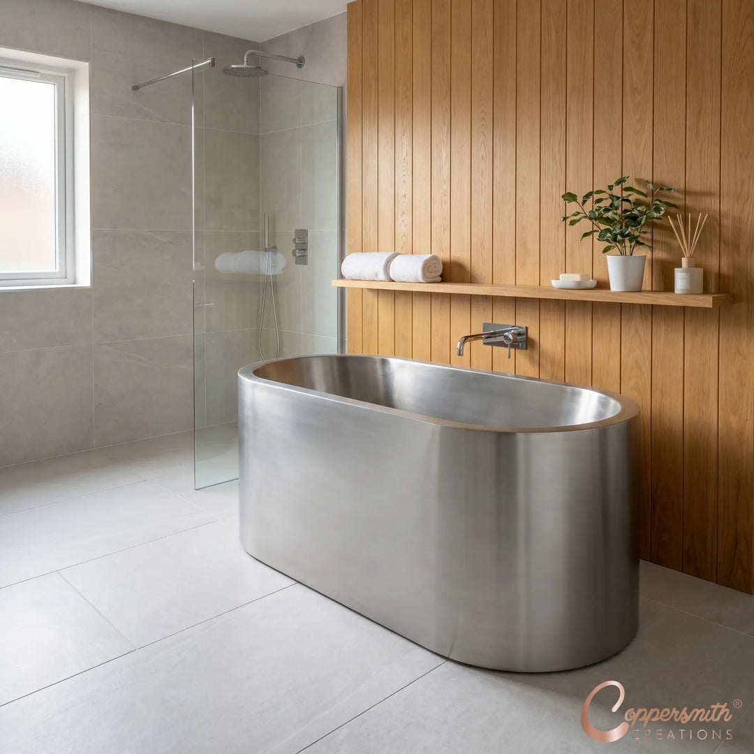 Double Wall Stainless Steel Bathtub with Built-In Dual Seats