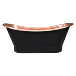 Load image into Gallery viewer, Roll Top Copper Bathtub Inside Polish Copper Outside Black

