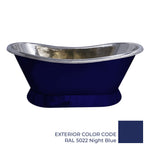 Load image into Gallery viewer, Slanting Base Copper Bathtub Nickel Interior &amp; RAL5022 Night Blue Exterior
