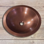 Load image into Gallery viewer, Double Wall Round Copper Sink Hammered 18 x 5
