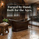 Load image into Gallery viewer, Hammered Dark Copper Double Slipper Tub
