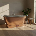 Load image into Gallery viewer, Straight Base Copper Bathtub Nickel Inside
