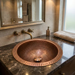 Load image into Gallery viewer, Round Hammered Copper Sink
