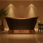 Load image into Gallery viewer, Slanting Base Copper Bathtub Copper Inside &amp; on Base Black Outside
