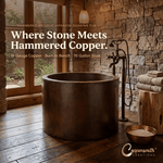 Load image into Gallery viewer, 45-inch Hammered Antique Japanese Style Soaking Copper Bathtub
